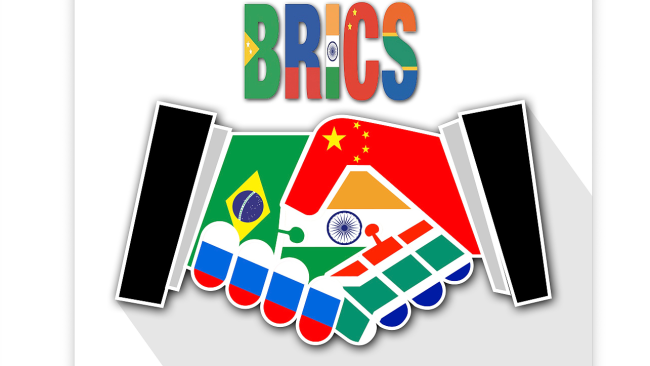 Snímek: Znak skupiny BRICS, která sdružuje pět rozvíjejících se ekonomik - Brazílii, Rusko, Indii, Čínu a Jižní Afriku. /CFP